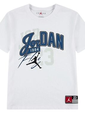 Jordan White Boys Tee with Navy and Black Jumpman Graphics Size 2T